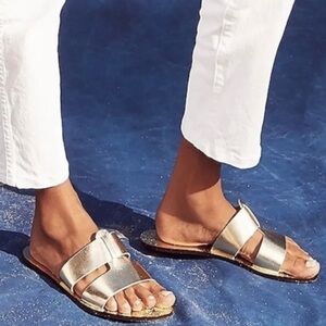 JCrew Metallic Cyprus Sandals